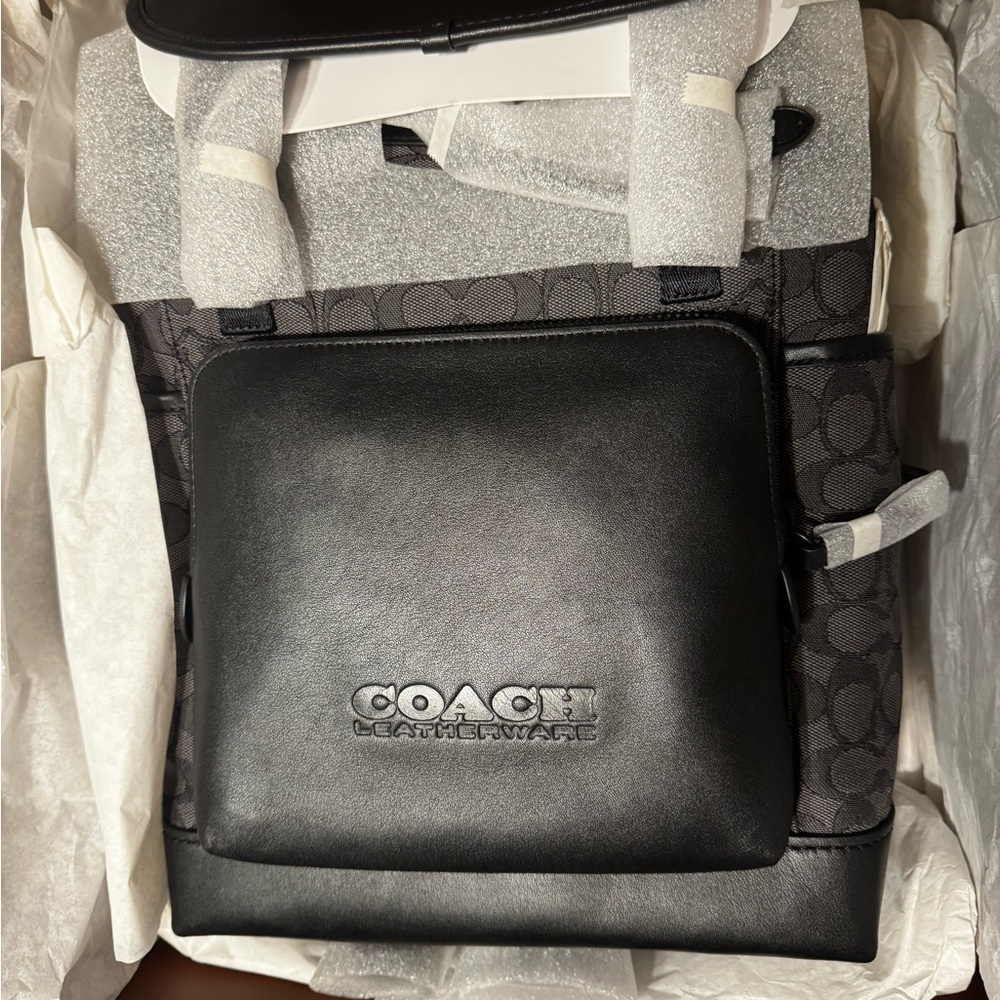Coach Black and Gray Men's Backpack